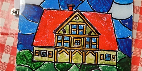 Powiększ grafikę: Dom malowany na szkle
