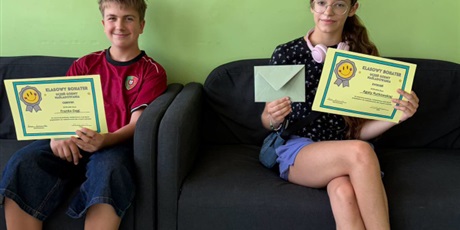 Gratulacje dla Agaty i Franka z klasy 6a!