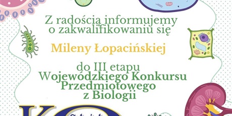 Milena w 3. etapie Wojewódzkiego Konkursu Biologicznego
