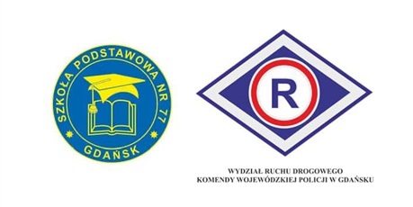 Powiększ grafikę: Logo szkoły i Logo Wydziału Ruchu Drogowego Komendy Wojewódzkiej Policji w Gdańsku